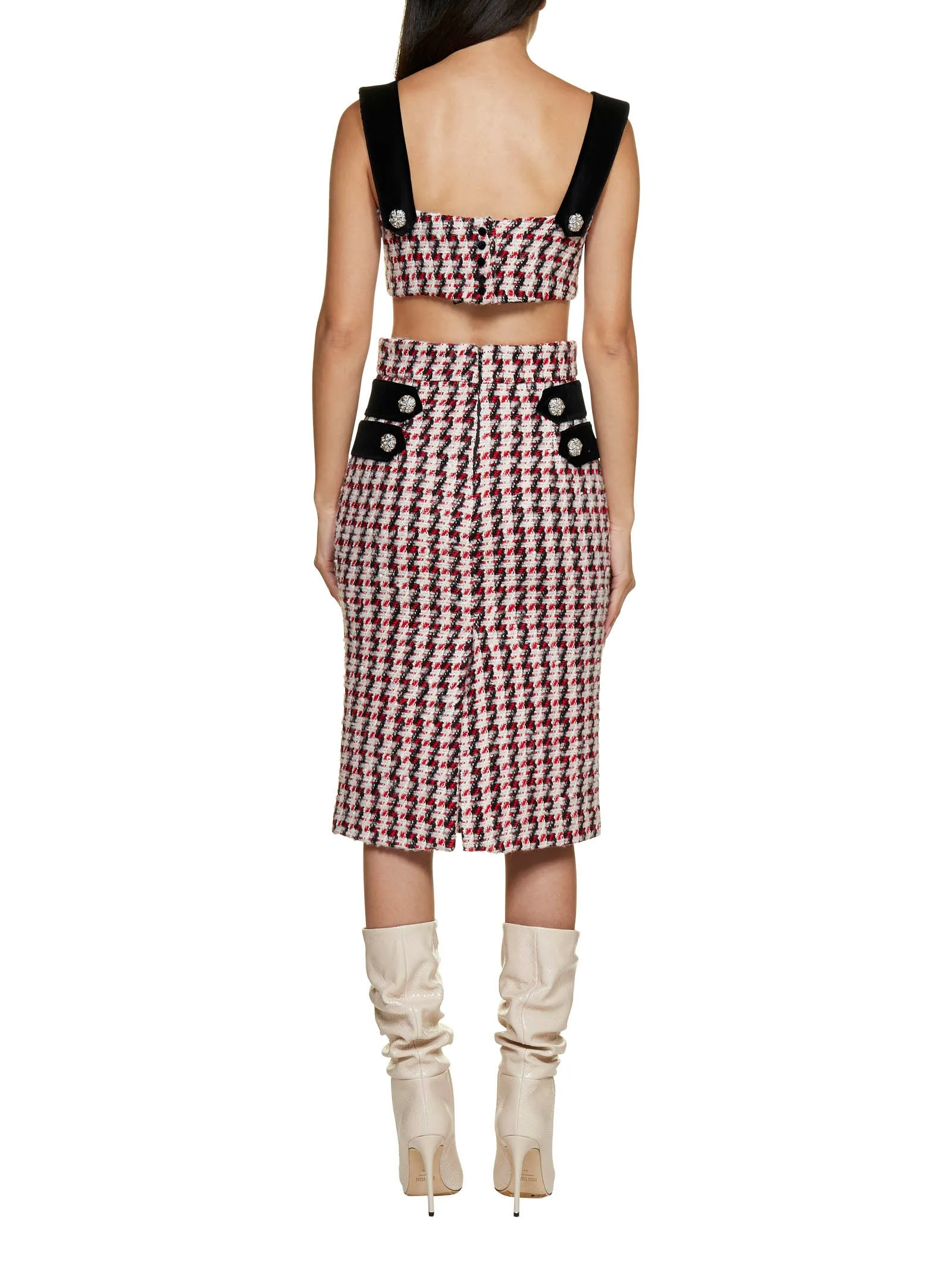 Amen Knee-Length Tweed Pencil Skirt