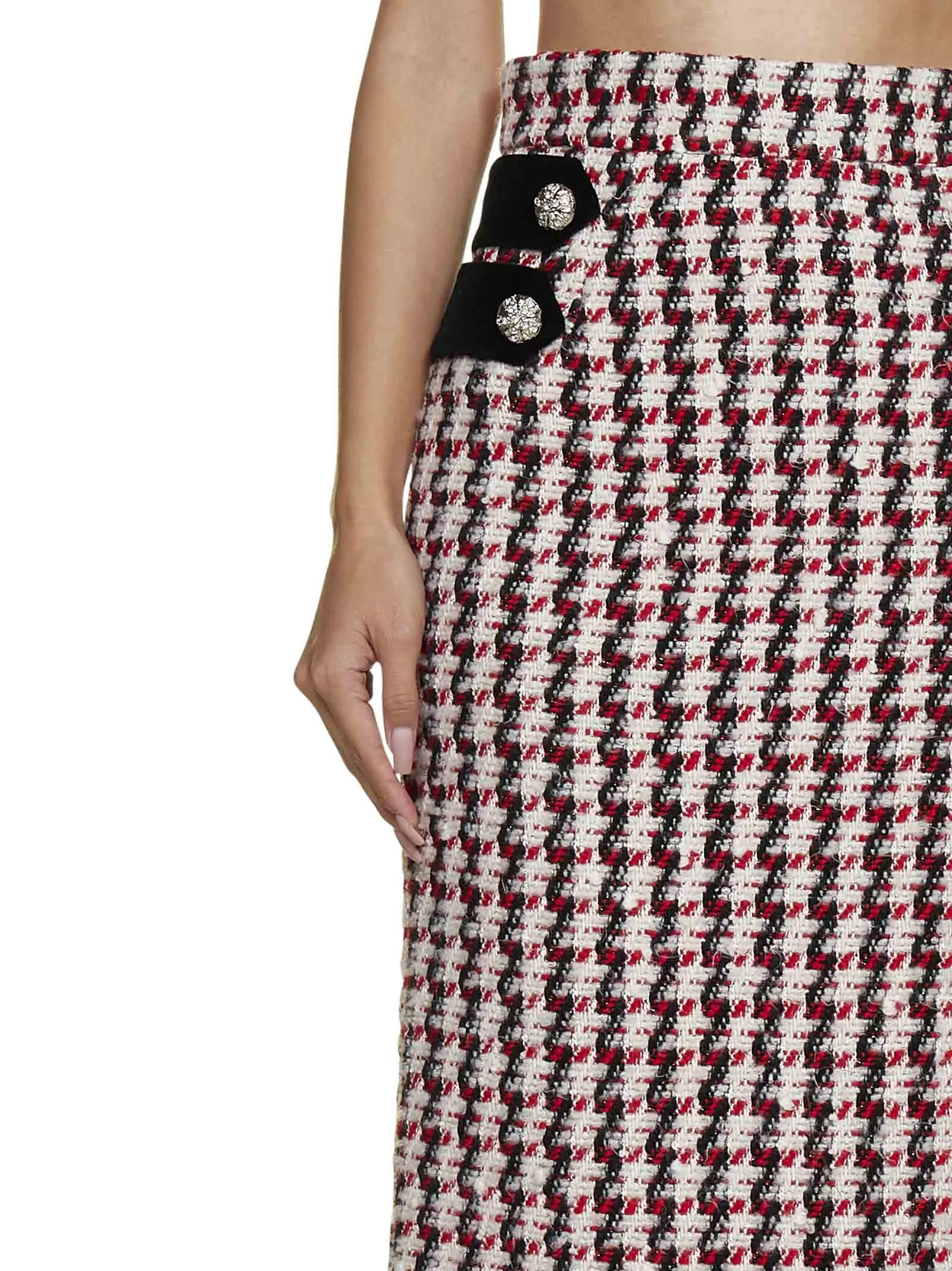 Amen Knee-Length Tweed Pencil Skirt