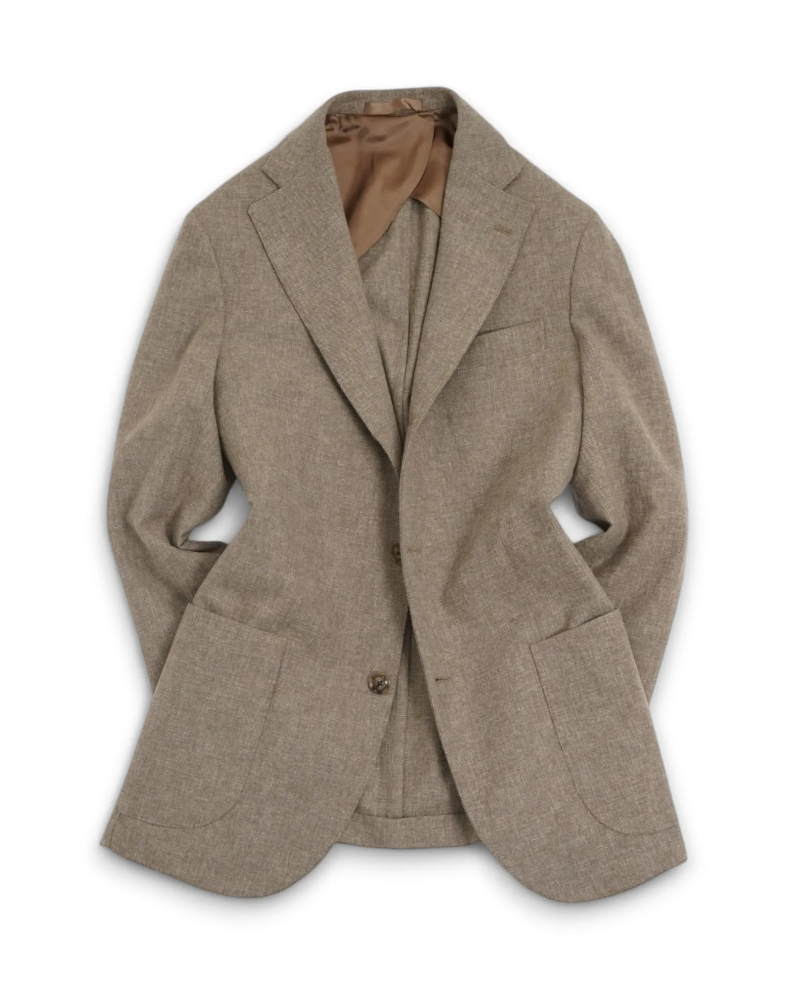 Barba Napoli - Beige Flannel Wool Sports Jacket 52