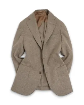 Barba Napoli - Beige Flannel Wool Sports Jacket 52