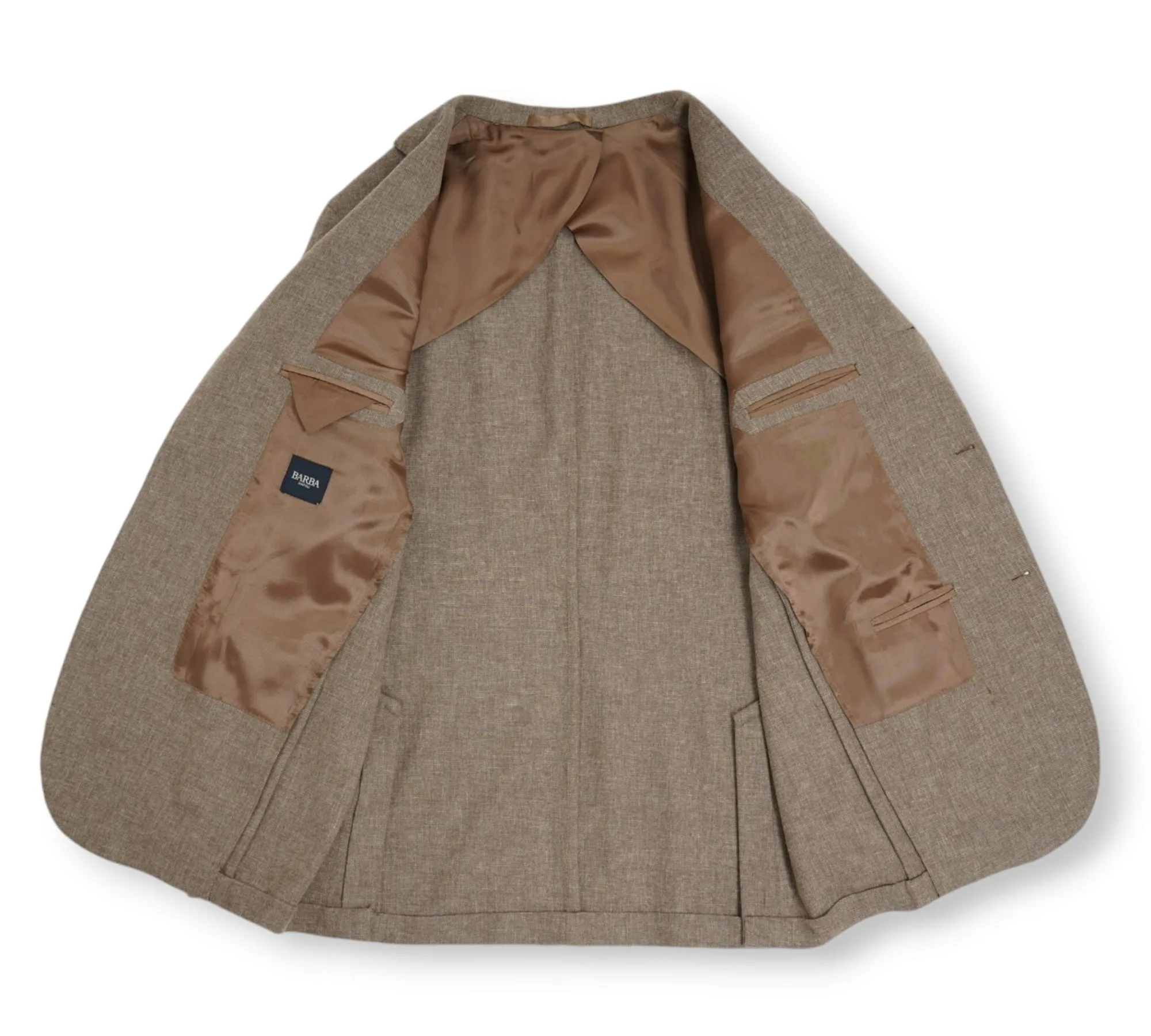 Barba Napoli - Beige Flannel Wool Sports Jacket 52