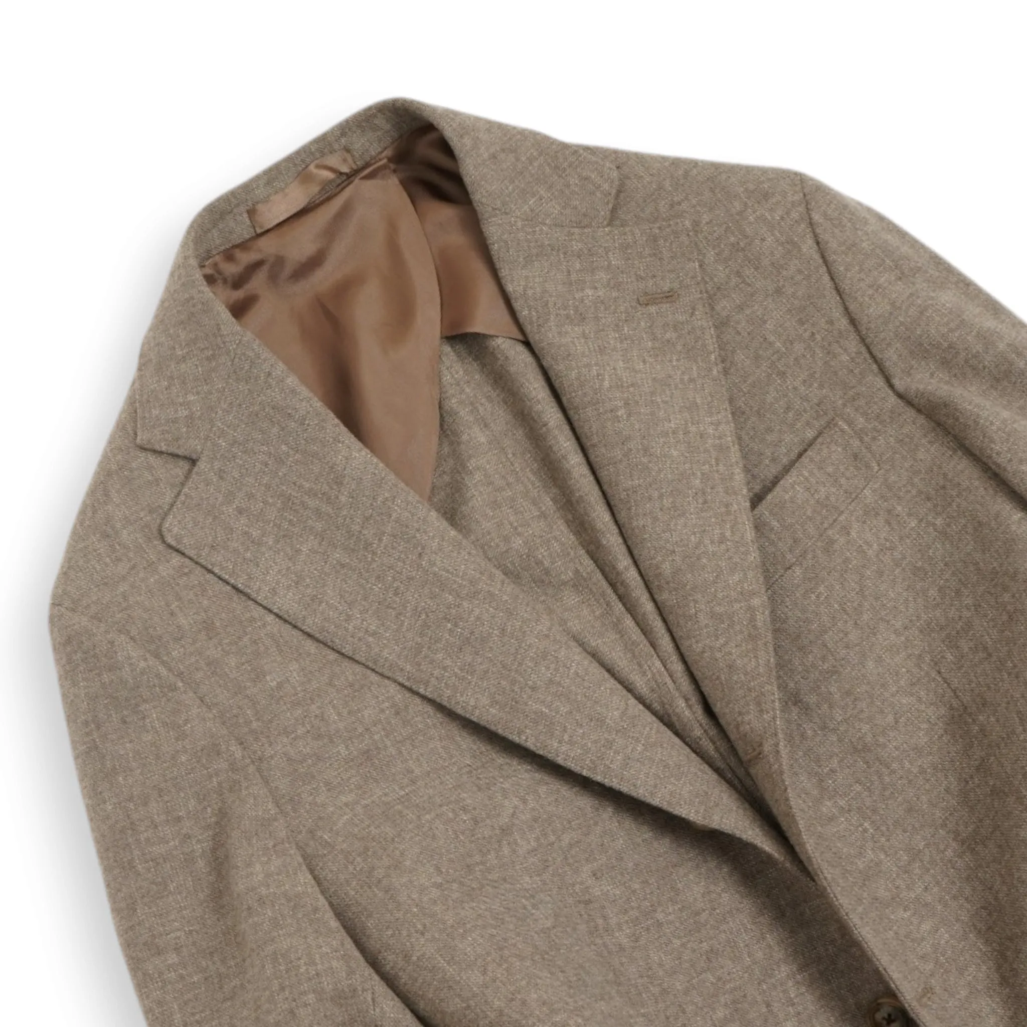 Barba Napoli - Beige Flannel Wool Sports Jacket 52