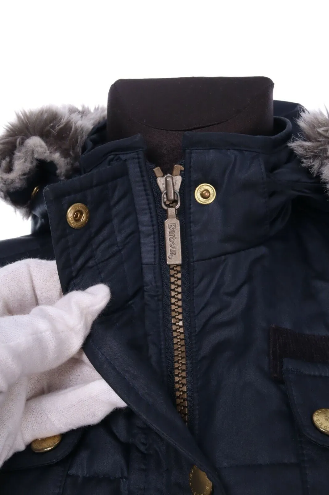 BARBOUR Navy Artic Parka Multipocket Hooded Coat Size 2XL
