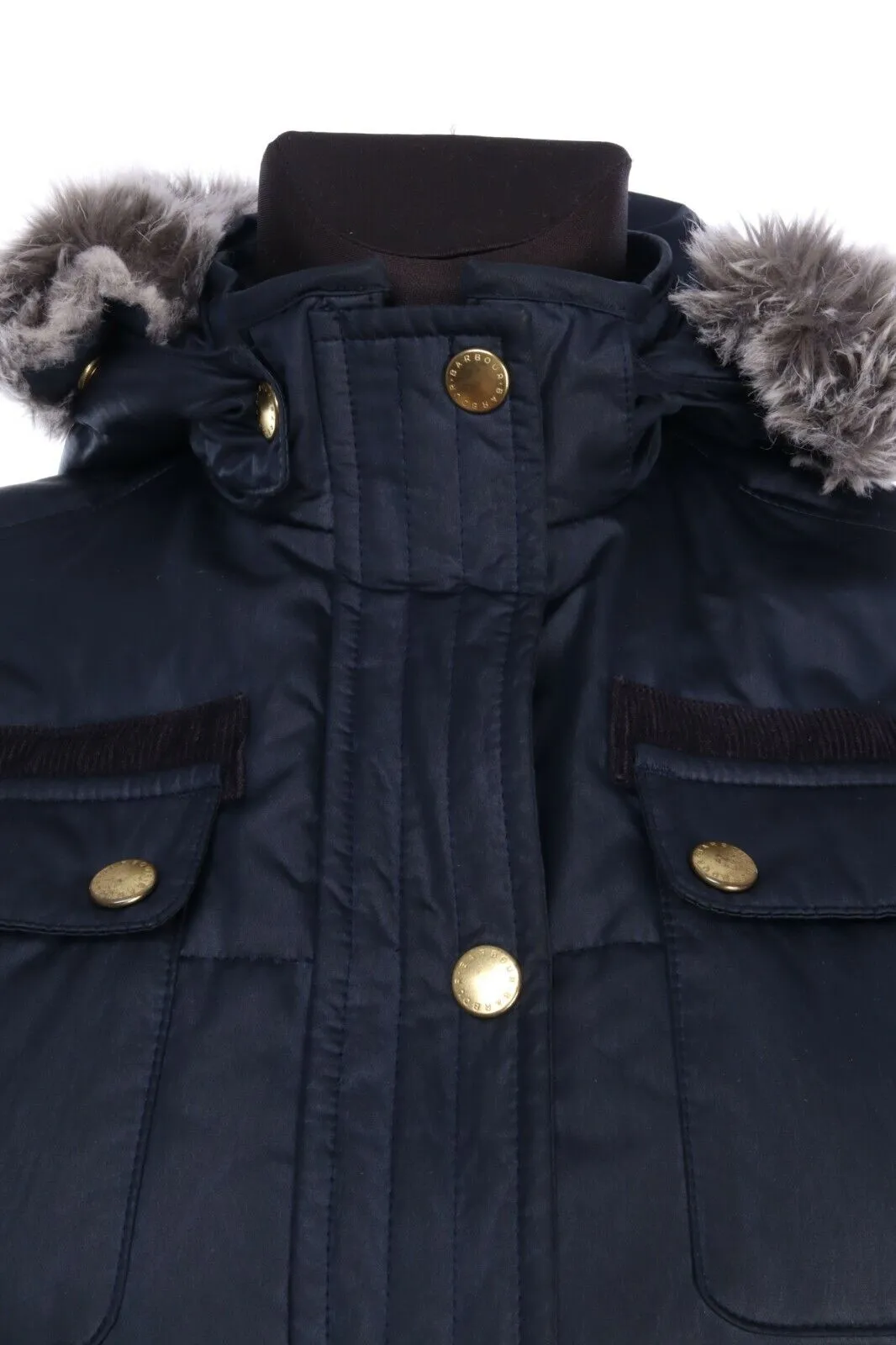 BARBOUR Navy Artic Parka Multipocket Hooded Coat Size 2XL