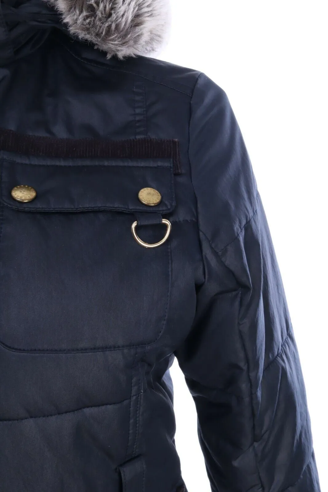 BARBOUR Navy Artic Parka Multipocket Hooded Coat Size 2XL