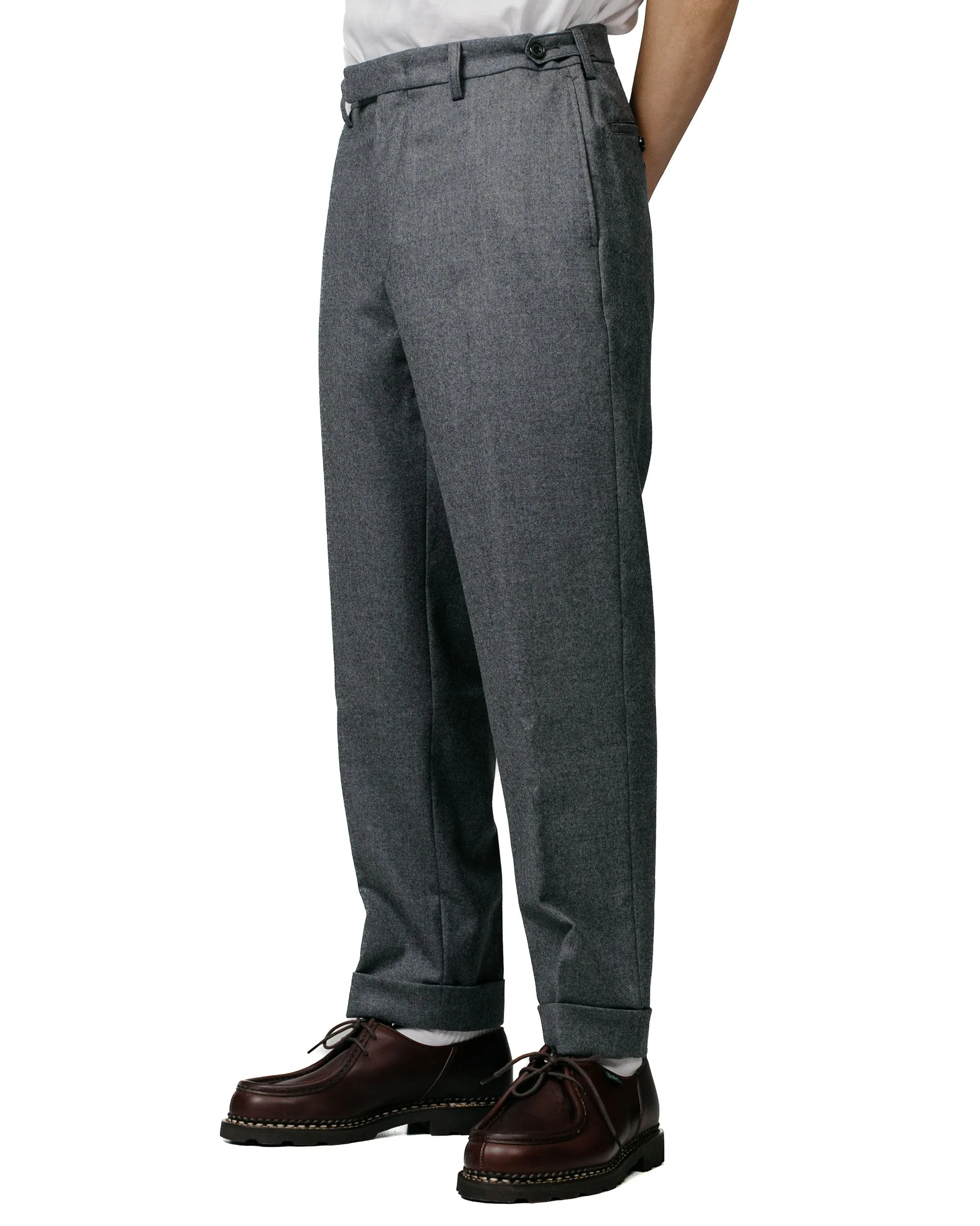 Beams Plus Ivy Trousers Ankle-Cut Flannel Grey