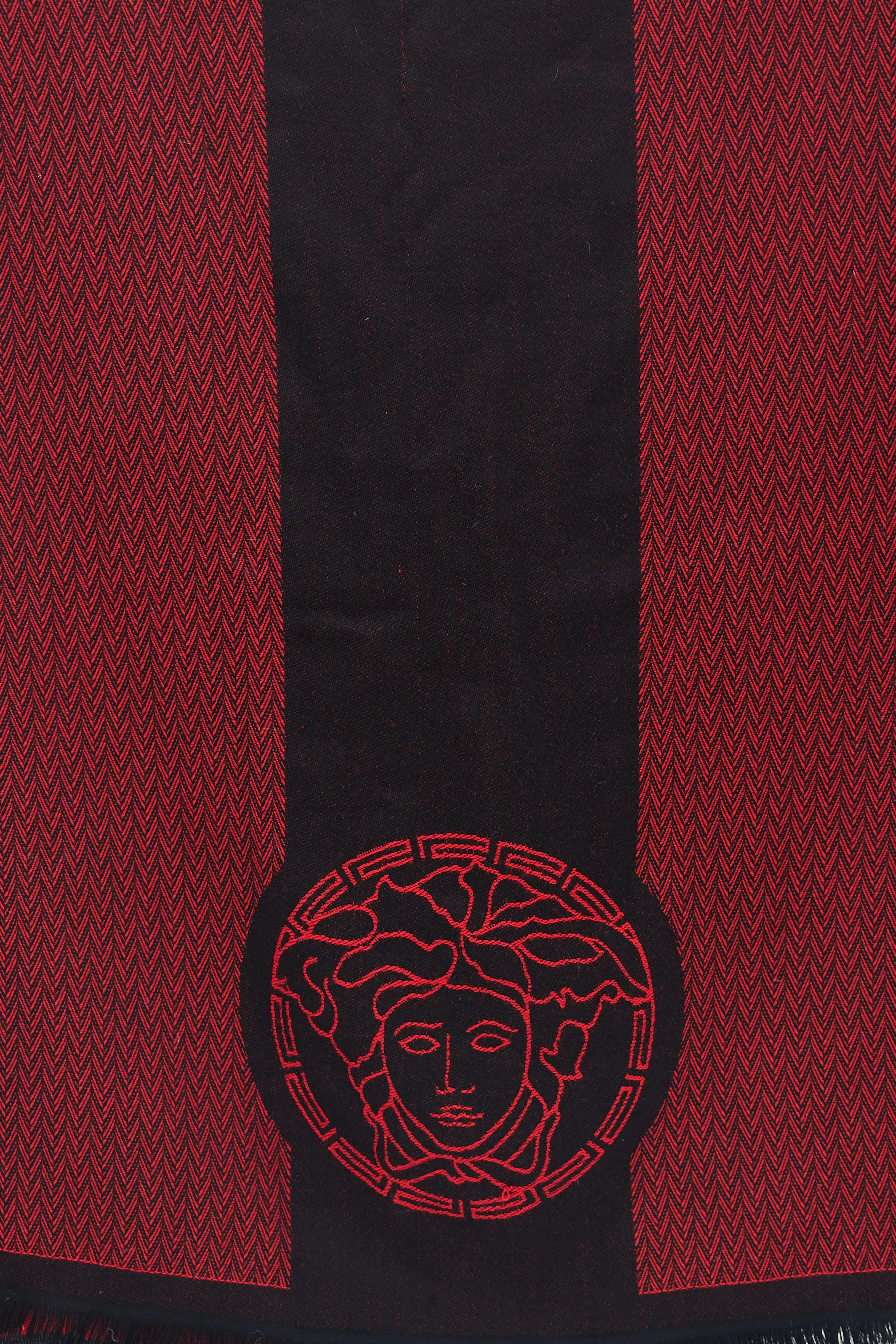 Black & Red Wool Medusa Scarf