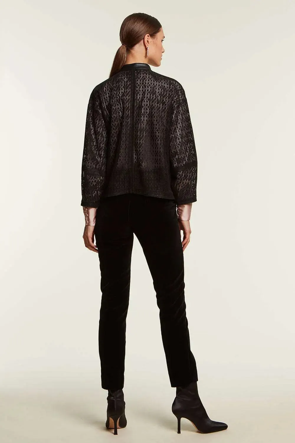 Black leather jacket perforated