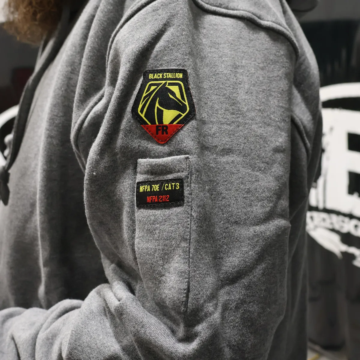 Black Stallion 12 oz. AR/FR Cotton Pullover Hooded Sweatshirt - JF1340-GY