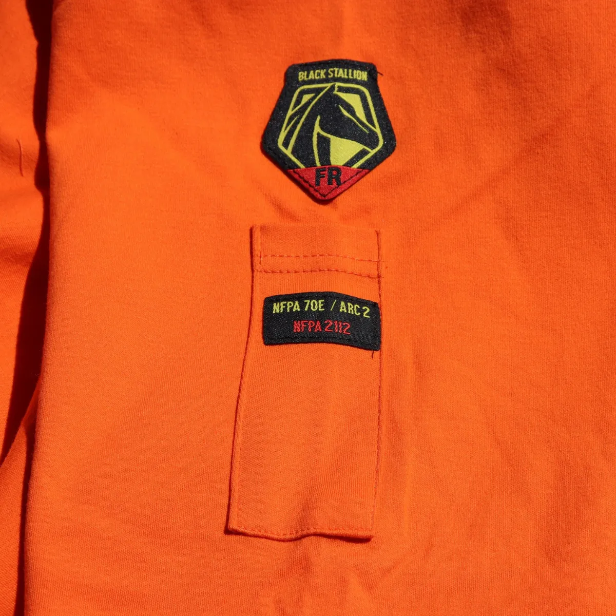 Black Stallion FR Cotton Knit 7 oz Long-Sleeve T-Shirt, Safety Orange - TF2510-OR