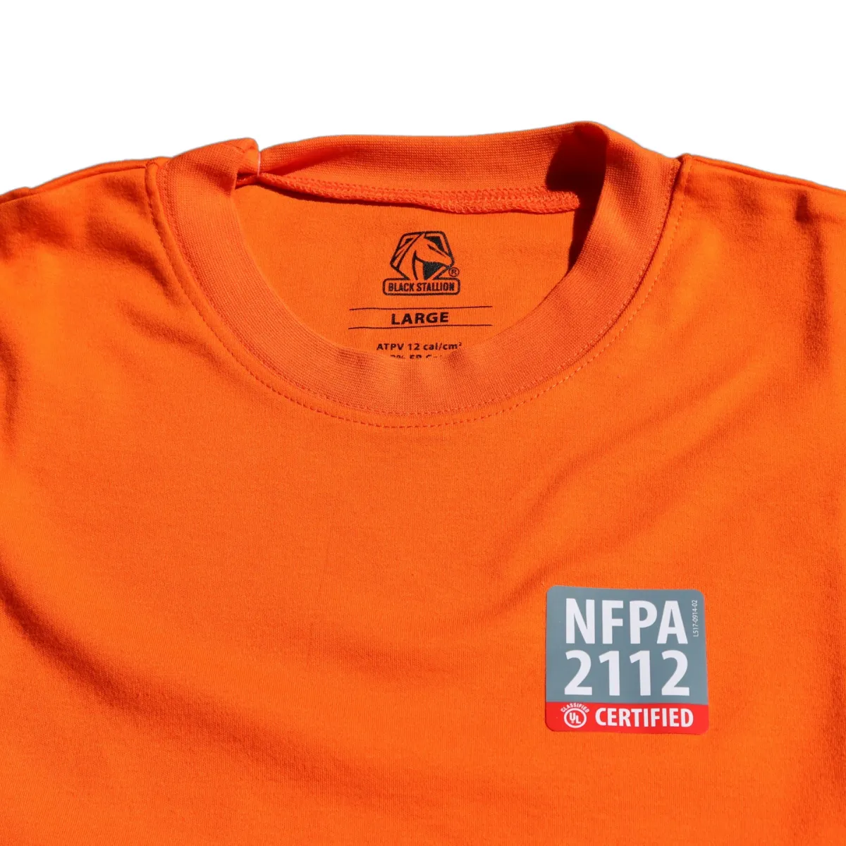 Black Stallion FR Cotton Knit 7 oz Long-Sleeve T-Shirt, Safety Orange - TF2510-OR