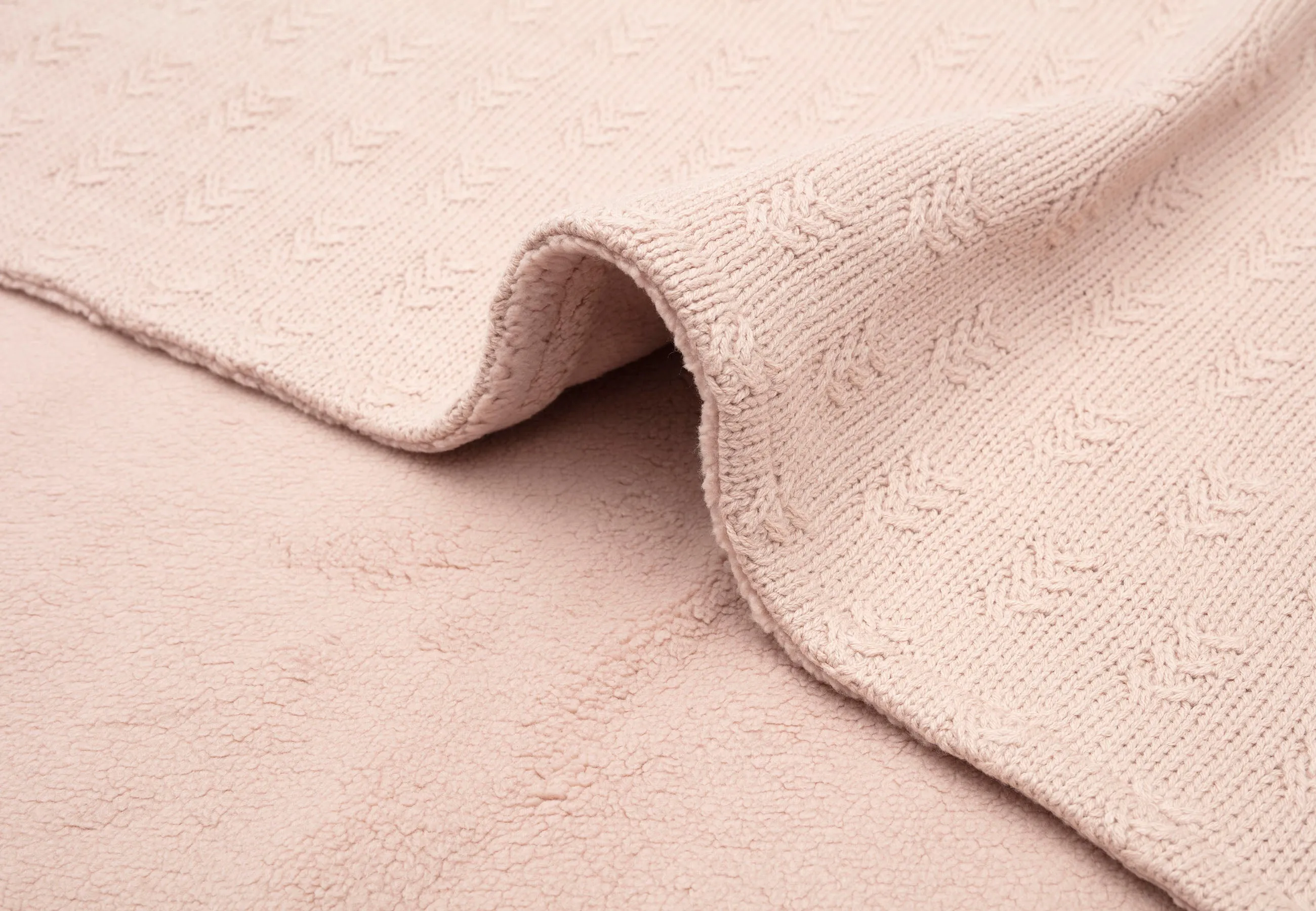 Blanket Cradle 75x100cm Grain Knit - Wild Rose/Velvet
