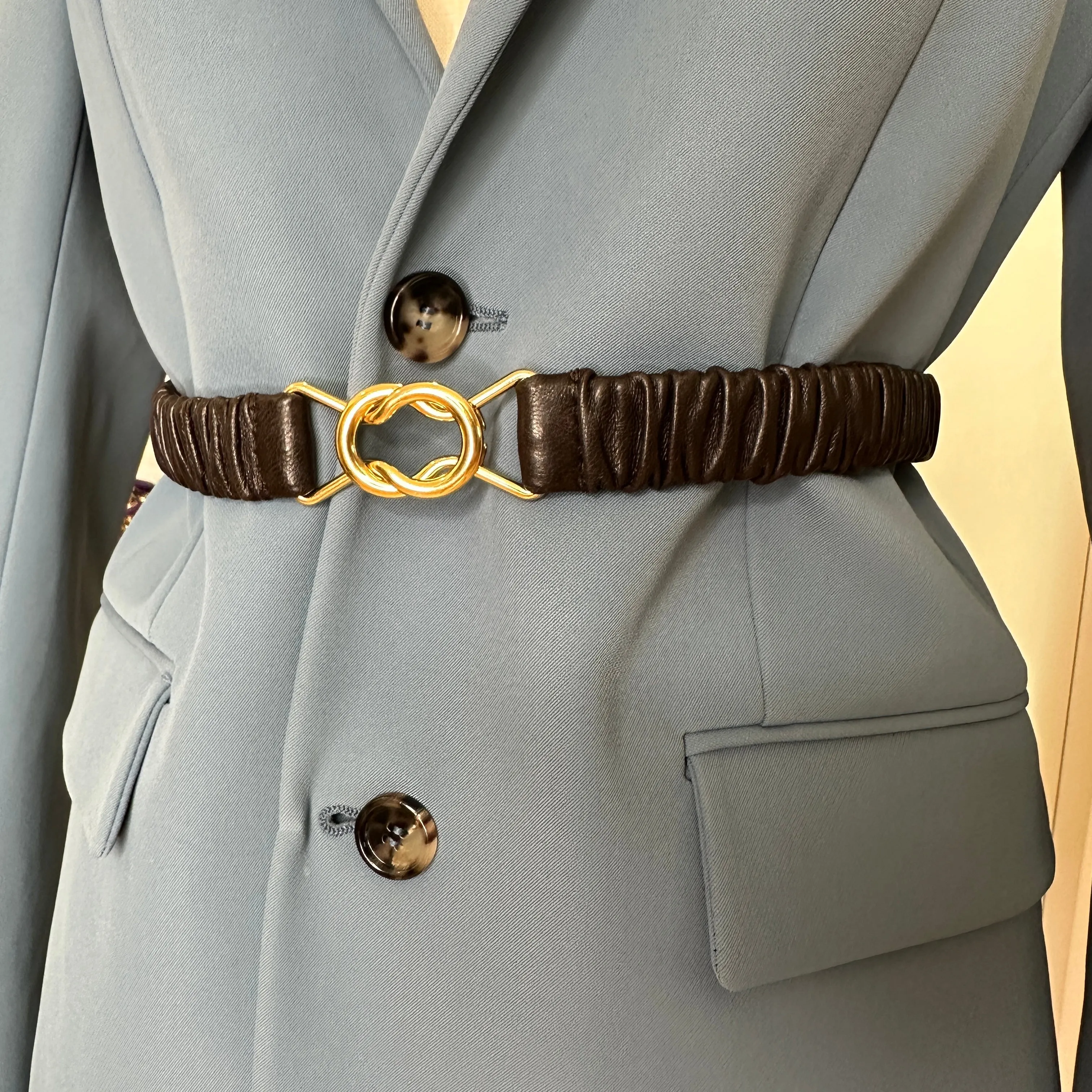Blue Blazer w/Leather Belt - S