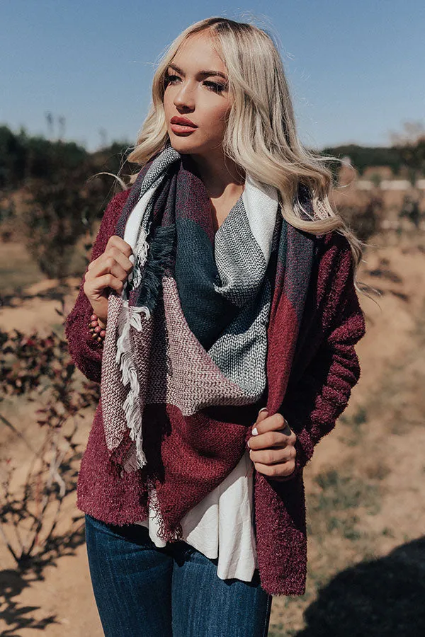 Cocoa Comforts Plaid Blanket Scarf