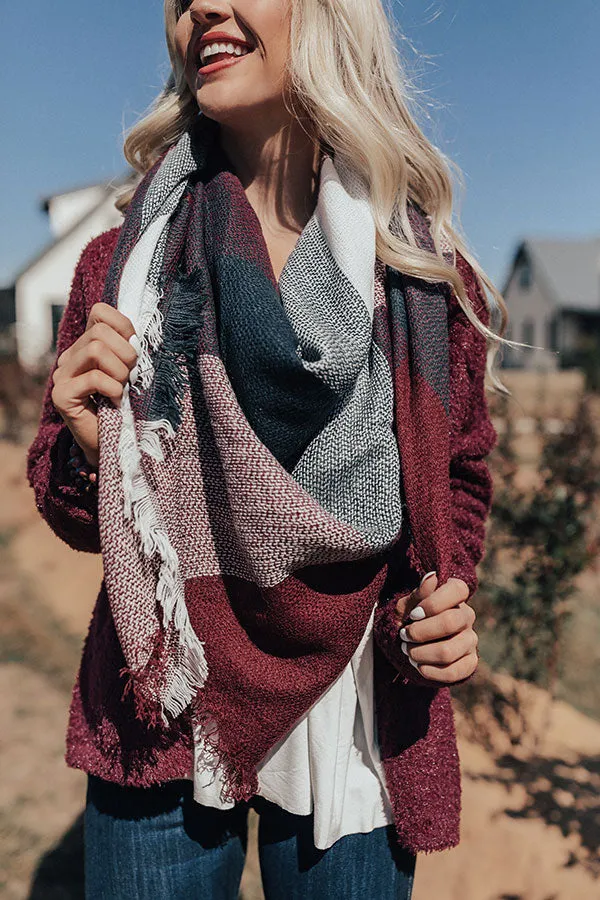 Cocoa Comforts Plaid Blanket Scarf