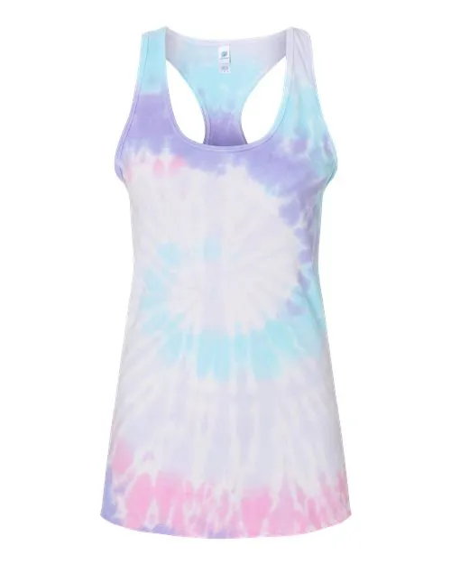 Colortone Women's Tie-Dyed Racerback Tank Top