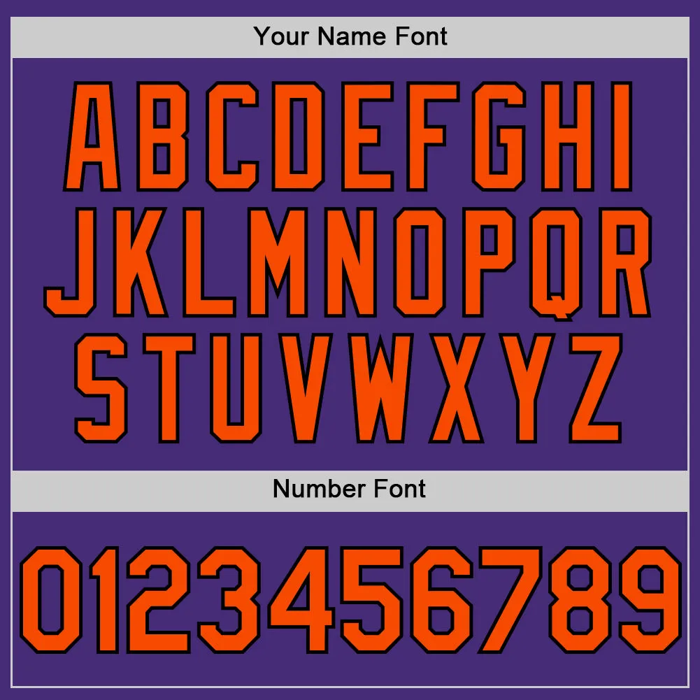 Custom Purple Orange-Black Authentic Sleeveless Baseball Jersey
