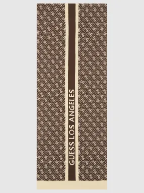 Dark Brown Logo Knit Scarf