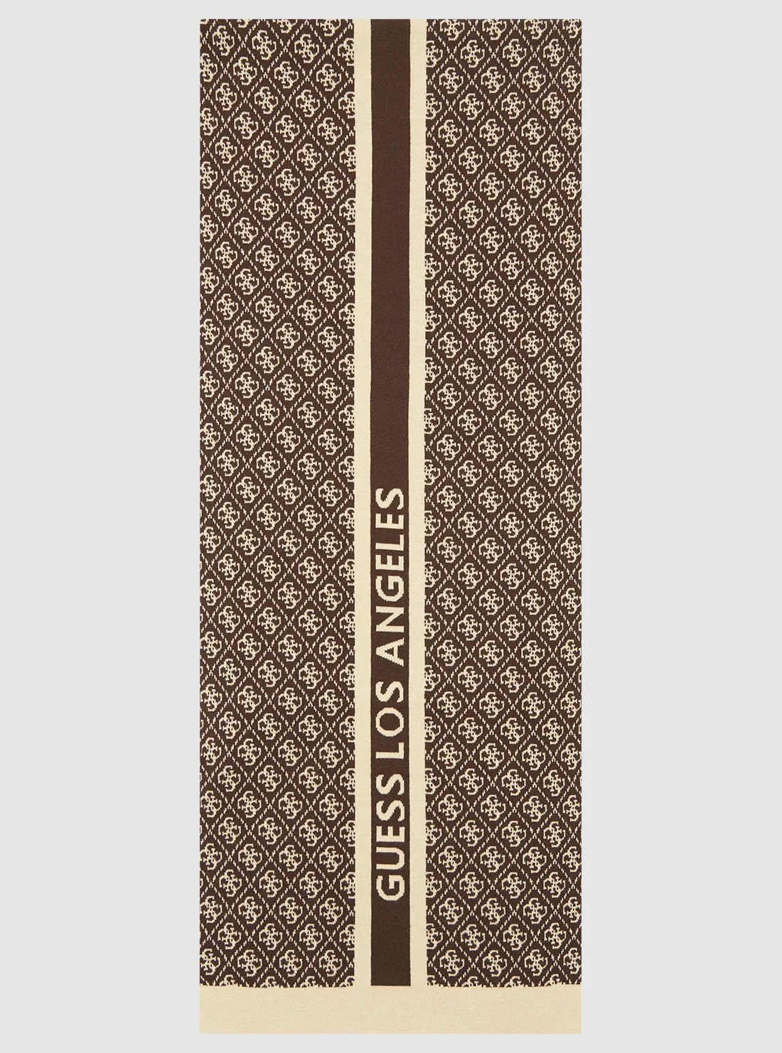 Dark Brown Logo Knit Scarf