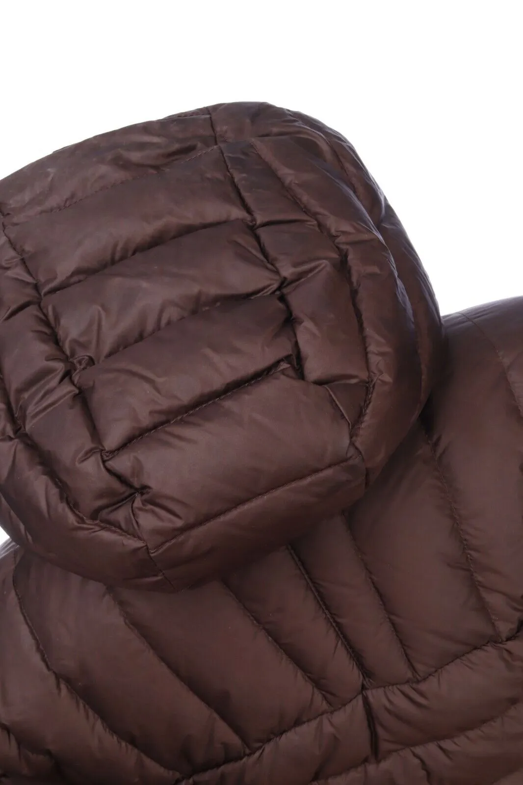 FJALLRAVEN Brown Hooded Quilted Down Long Coat Size S