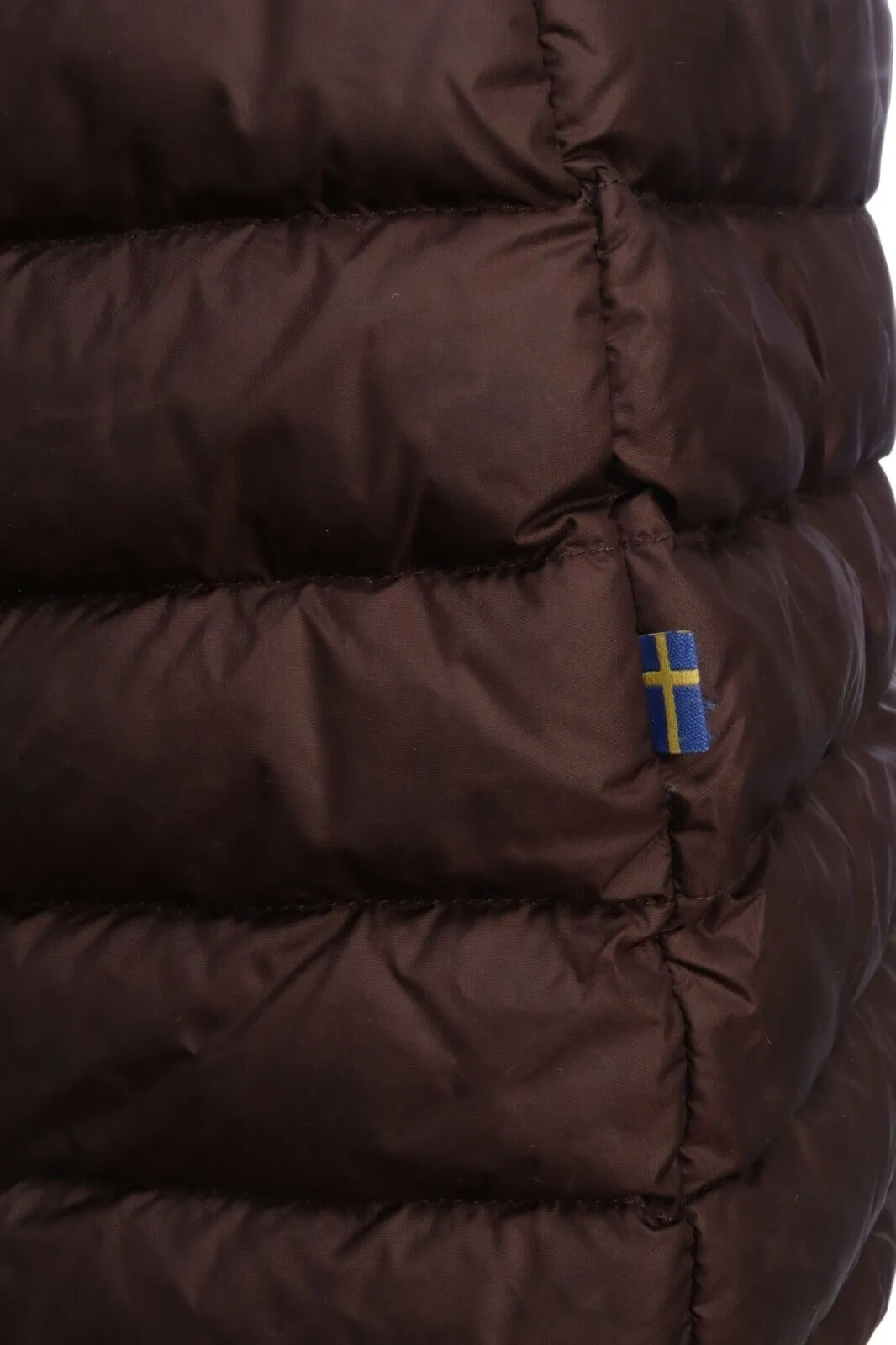 FJALLRAVEN Brown Hooded Quilted Down Long Coat Size S