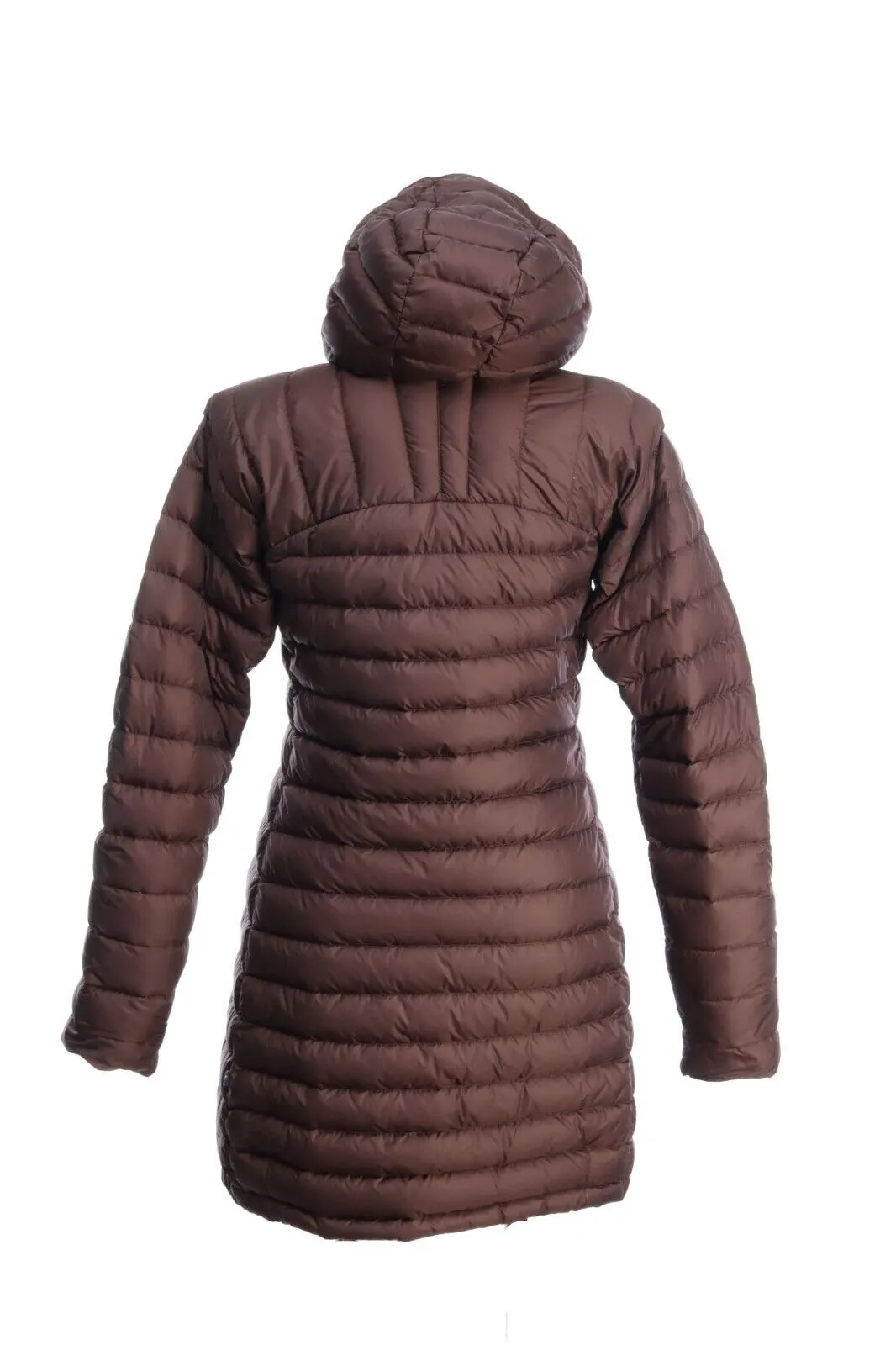 FJALLRAVEN Brown Hooded Quilted Down Long Coat Size S