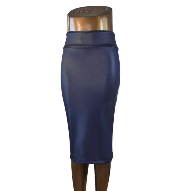 free shipping plus size high-waist faux leather pencil skirt black skirt 12 colors XS/S/M/L/XL