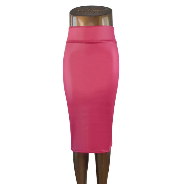 free shipping plus size high-waist faux leather pencil skirt black skirt 12 colors XS/S/M/L/XL