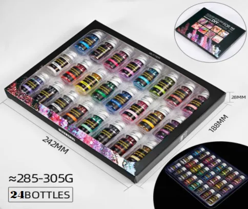 Holographic Chunky Glitter 24 Piece Set - MOQ 50 pcs
