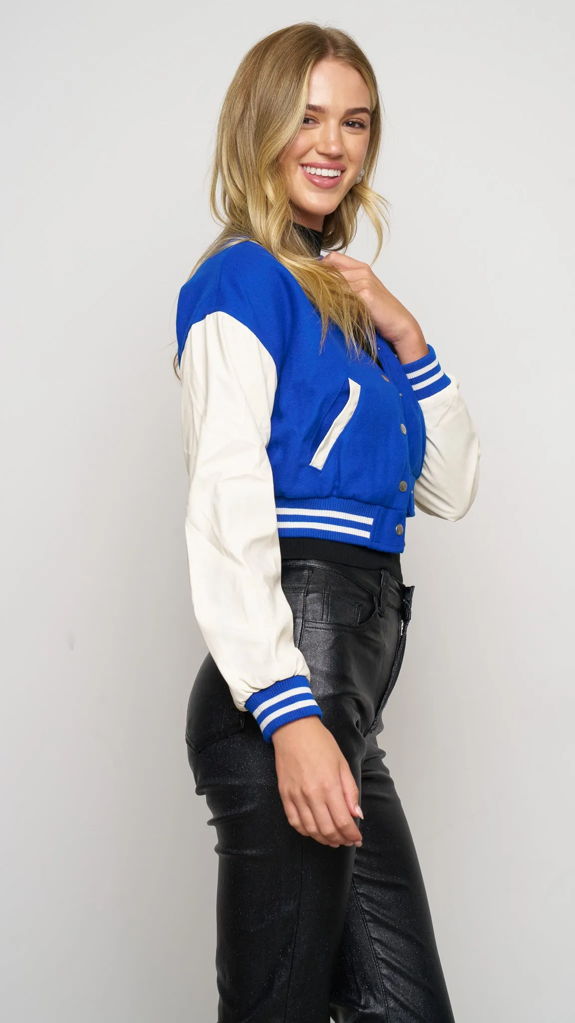 Janna Varsity Jacket in blue