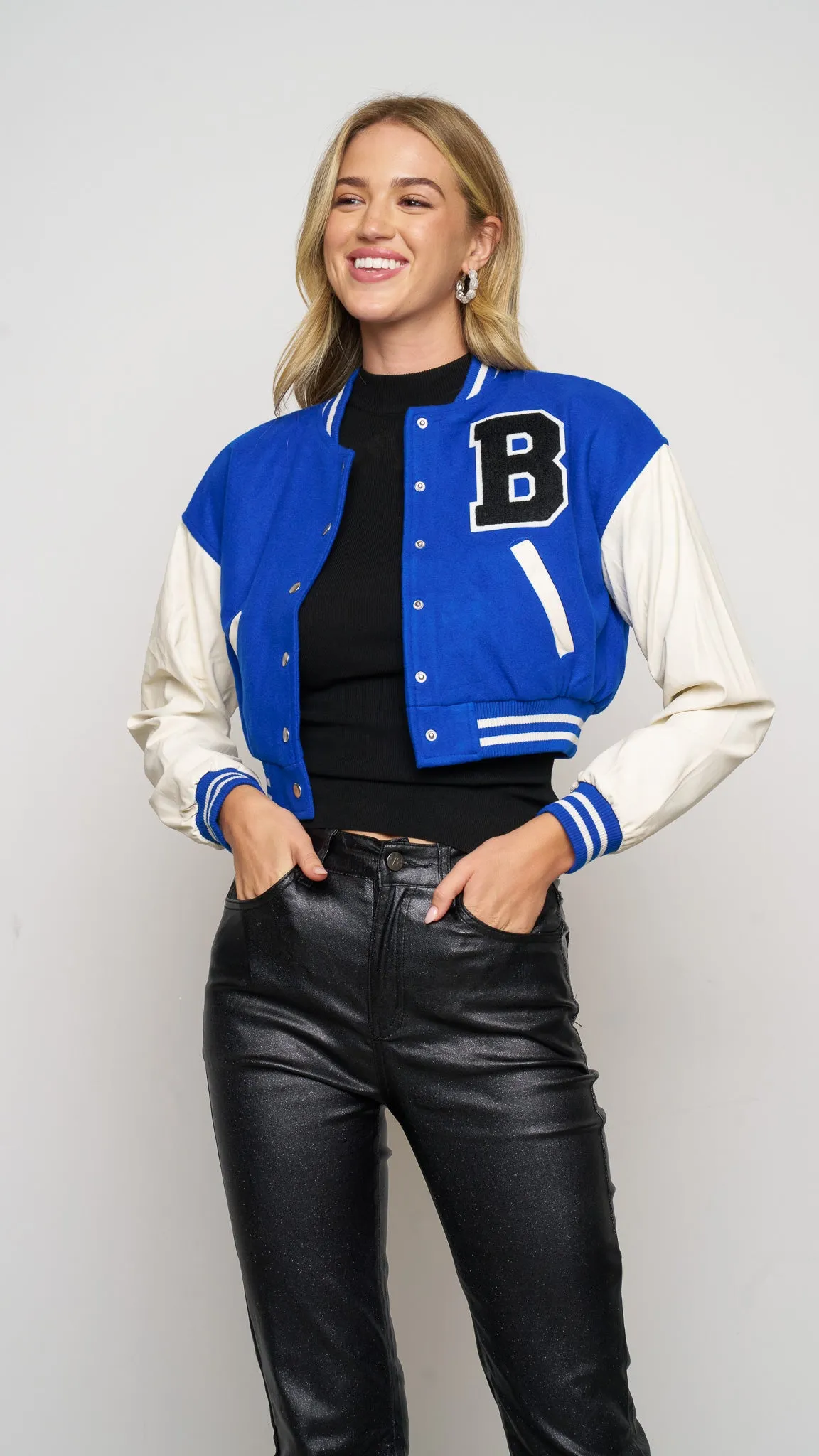 Janna Varsity Jacket in blue