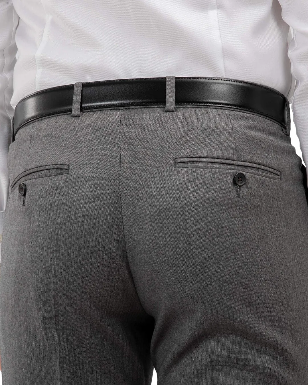 Lanificio F.lli Cerruti Grey Herringbone Suit Trousers