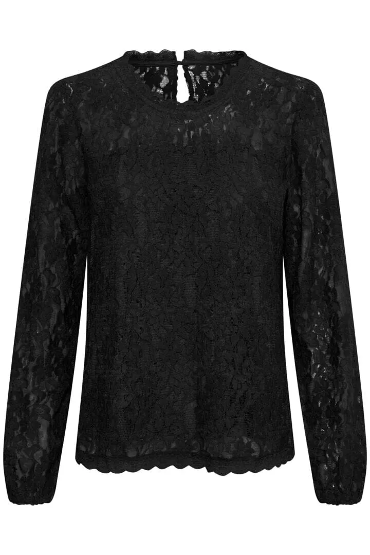 LINED BLACK LACE TOP