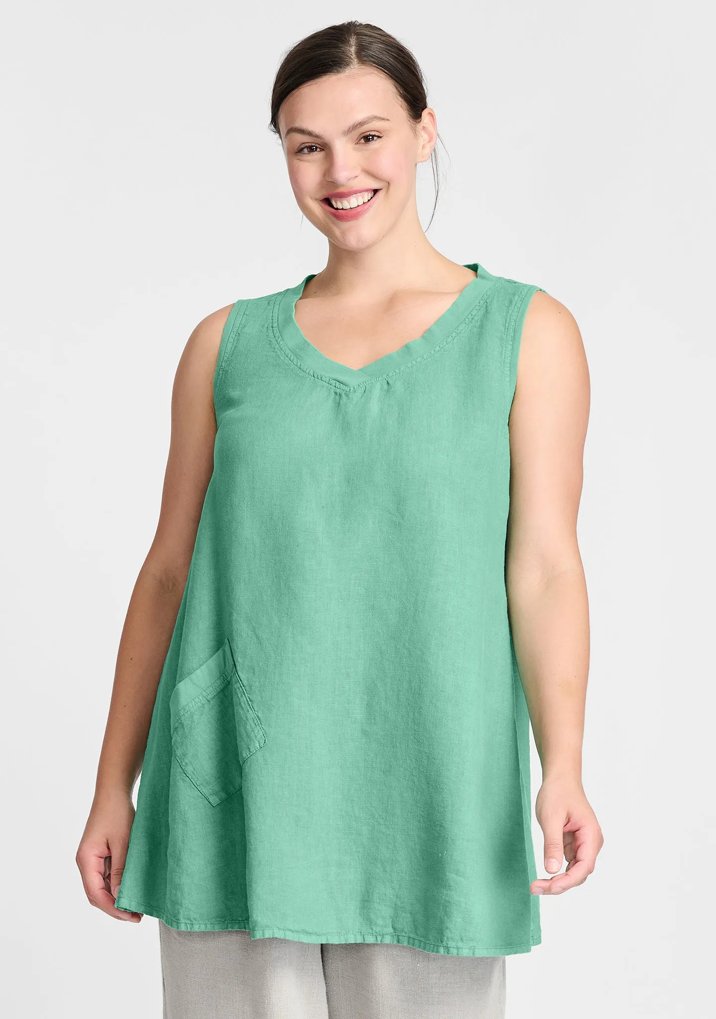 Live In Tunic - Linen Tank Top - FINAL SALE