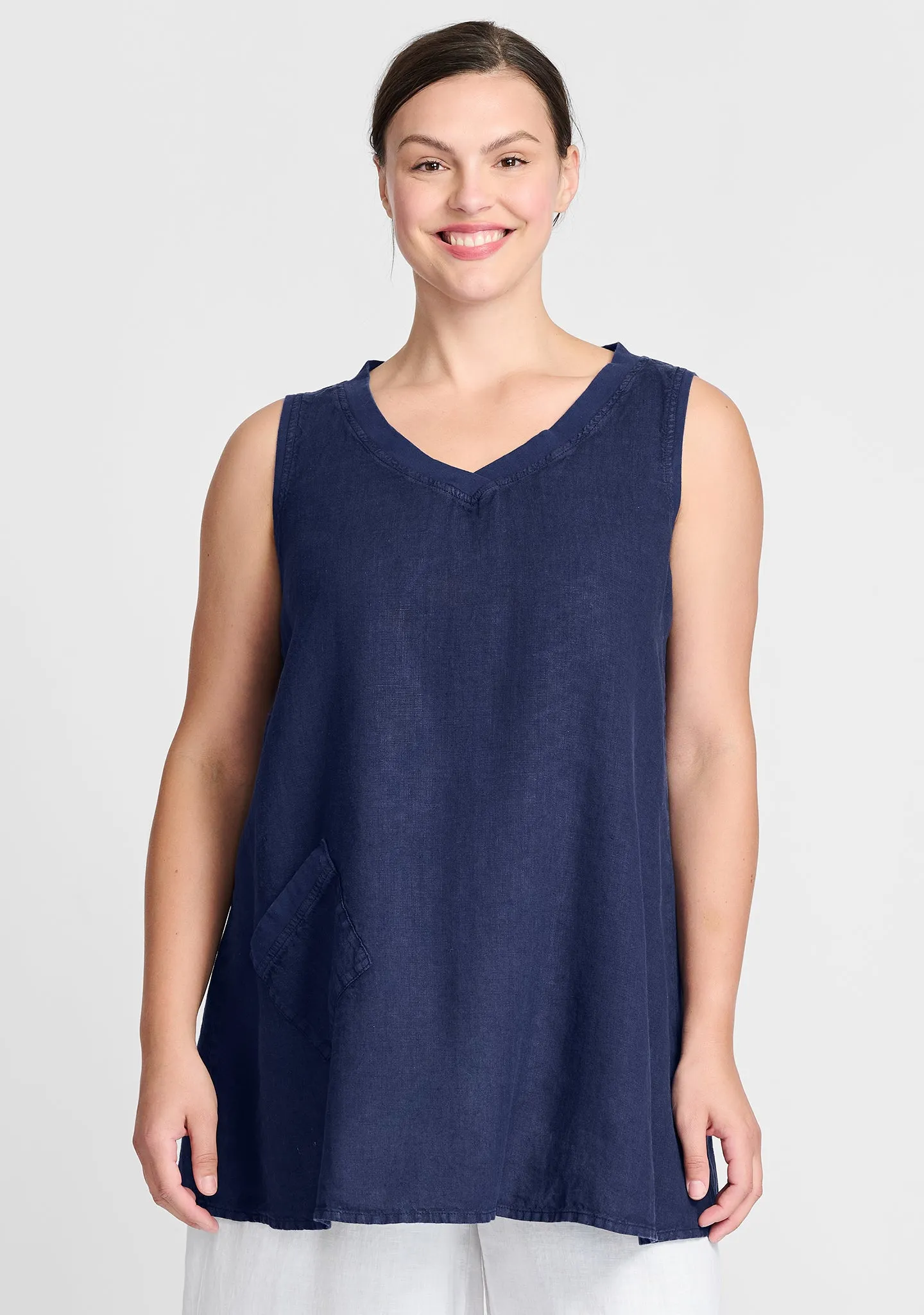 Live In Tunic - Linen Tank Top - FINAL SALE