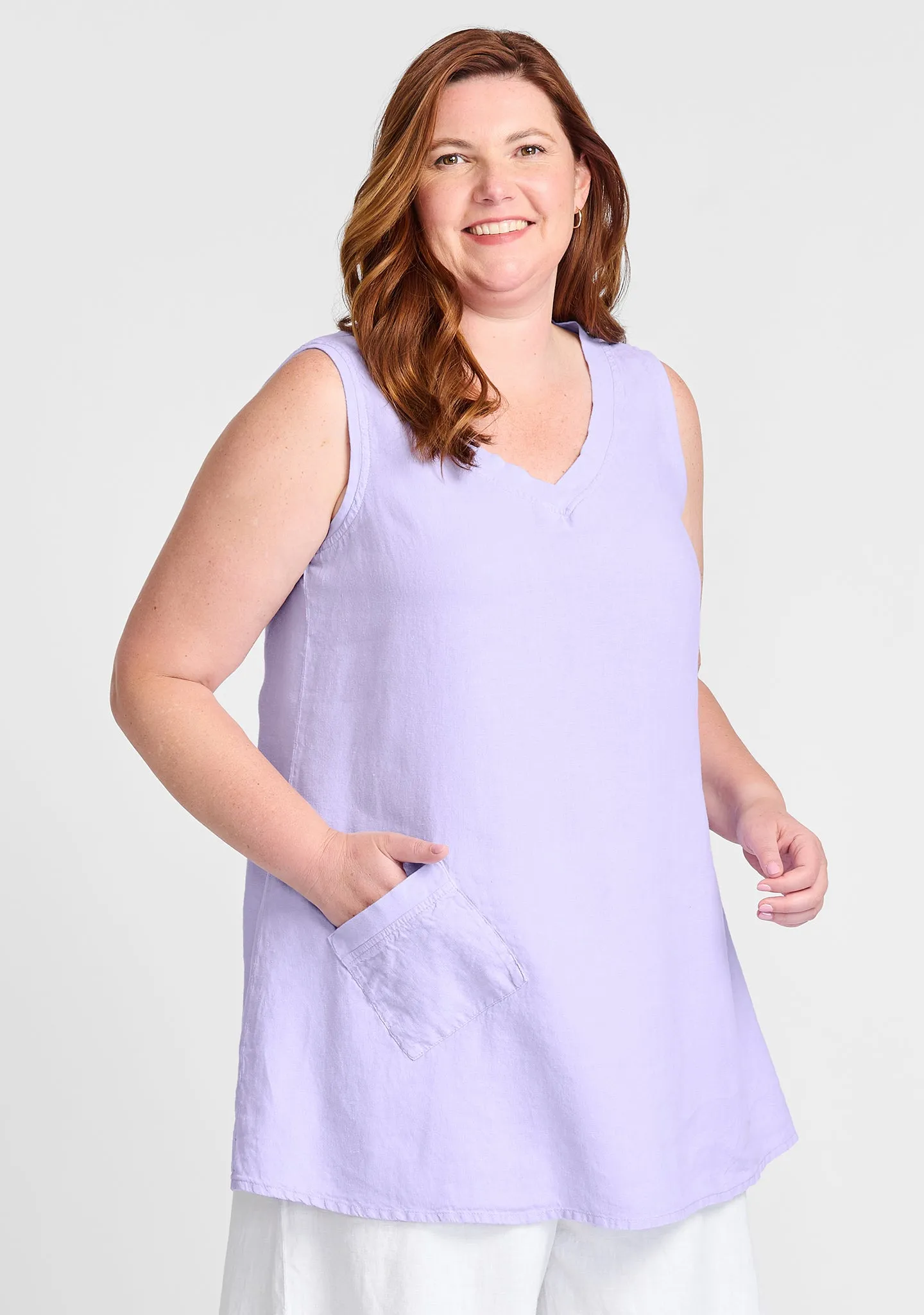 Live In Tunic - Linen Tank Top - FINAL SALE