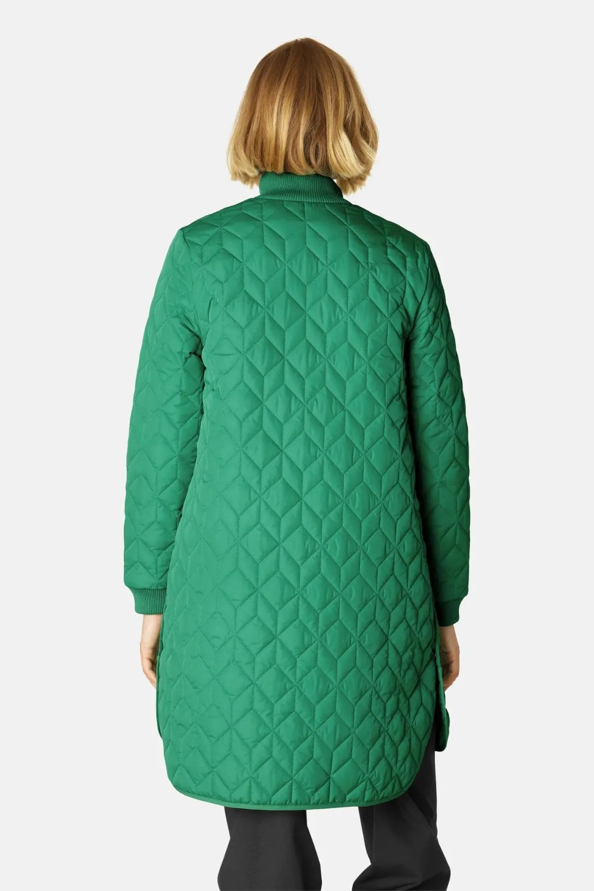 LONG QUILT COAT SEA PLANT