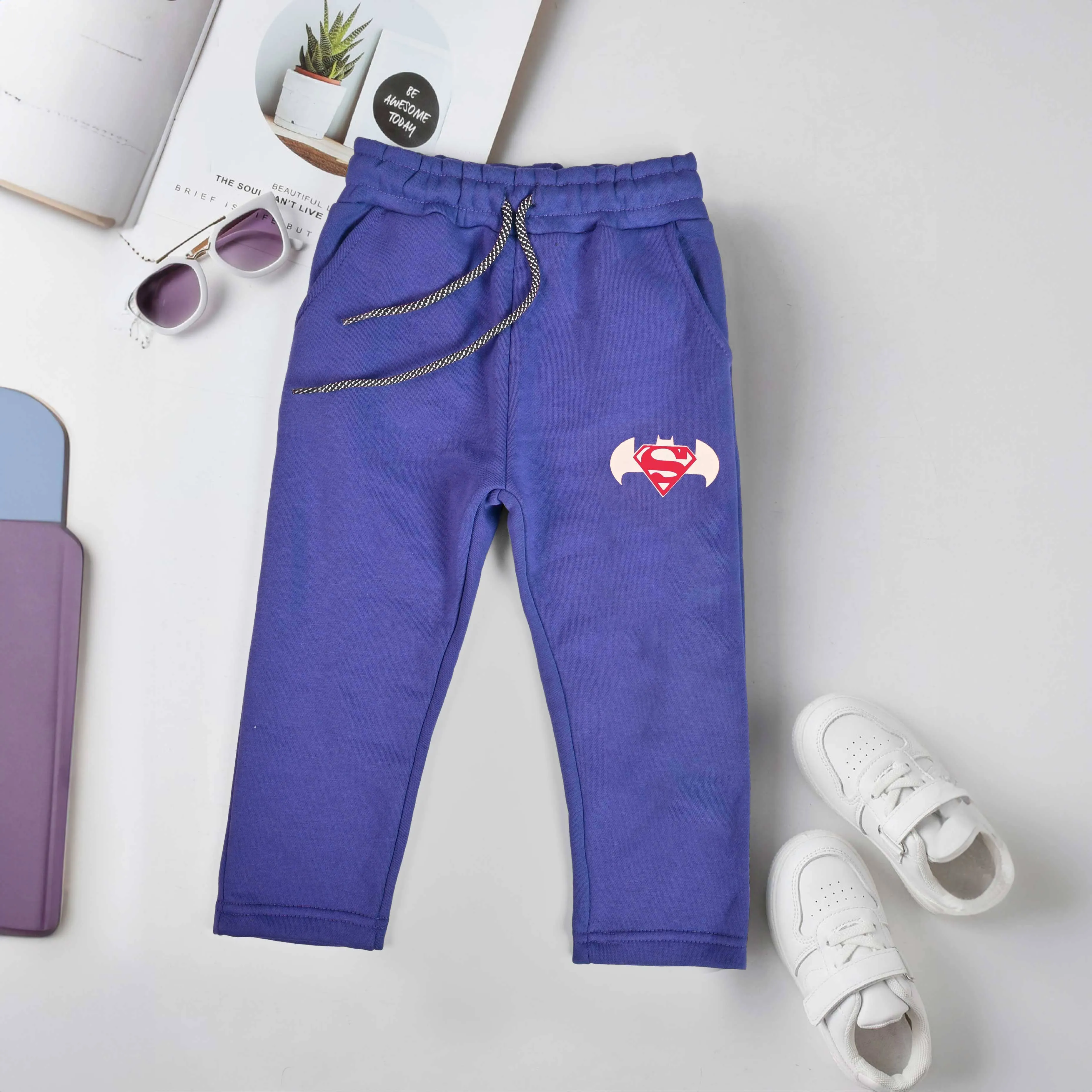 Max 21 Boy's Superman Logo Printed Fleece Trousers