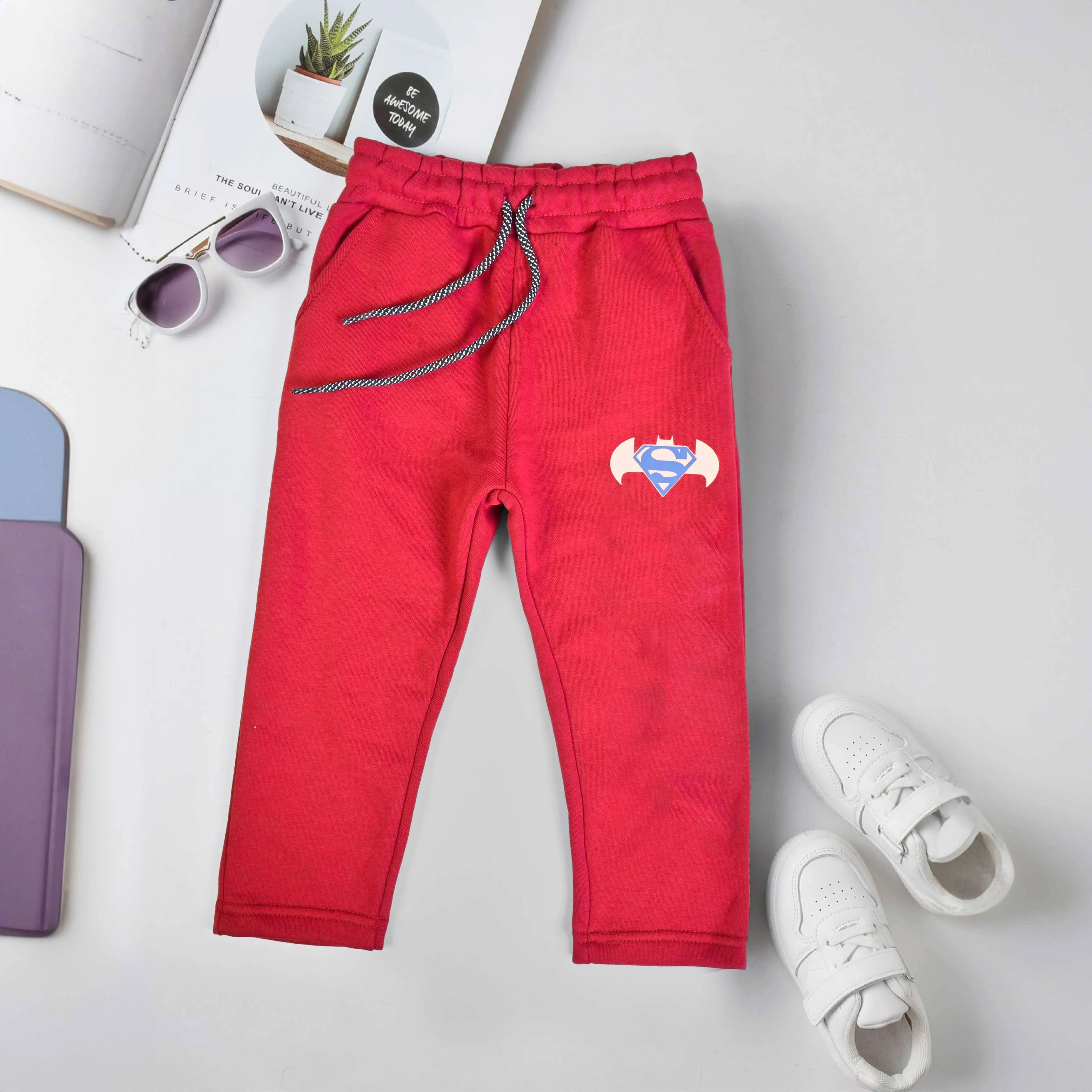 Max 21 Boy's Superman Logo Printed Fleece Trousers