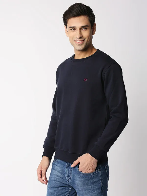 Navy Blue Round Neck Sweatshirt