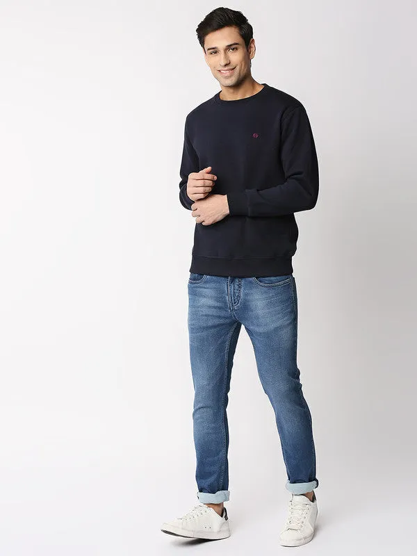 Navy Blue Round Neck Sweatshirt