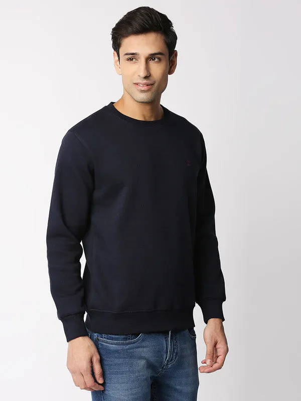 Navy Blue Round Neck Sweatshirt