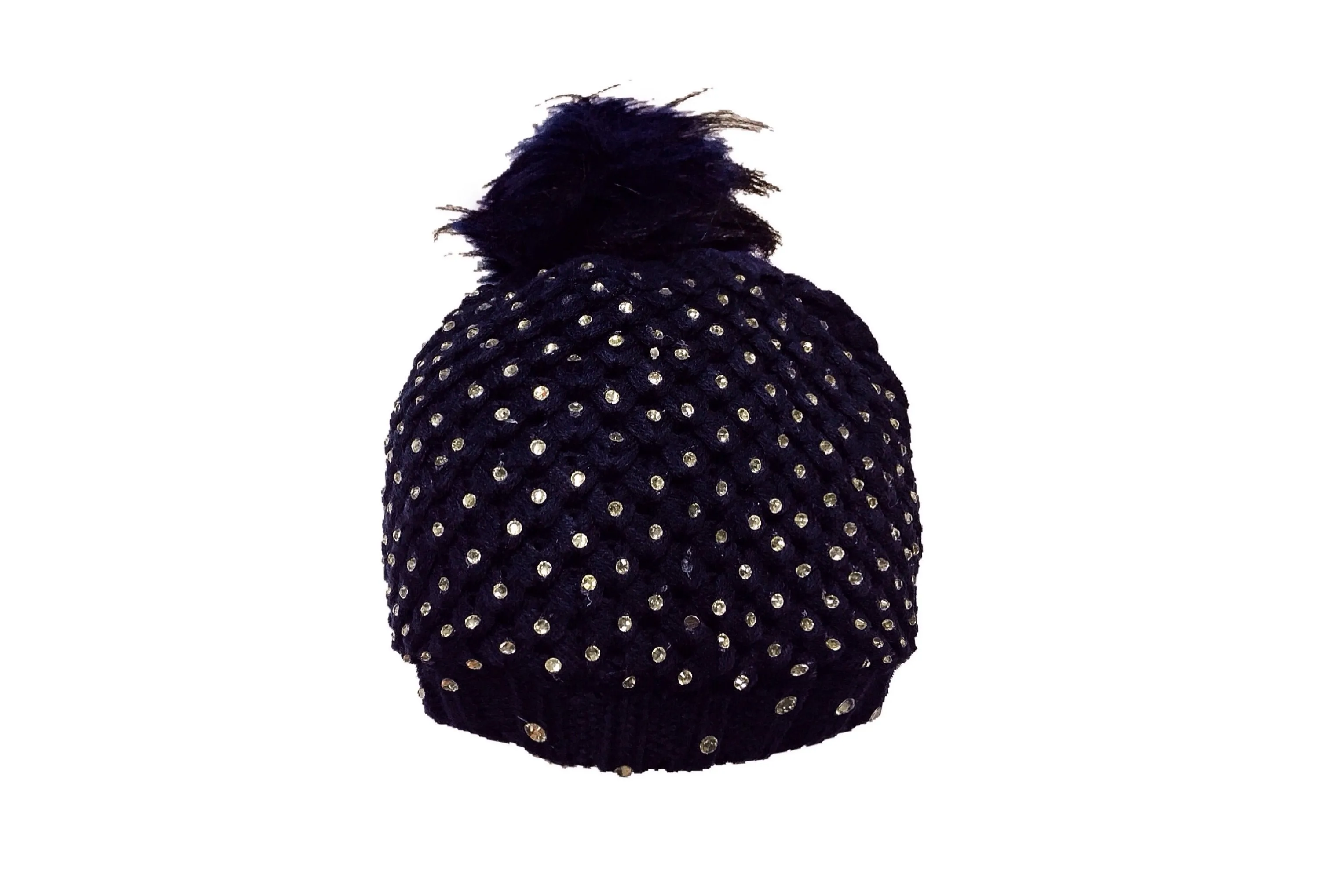 Pom Pom Rhinestone Beanie   Scarf Set