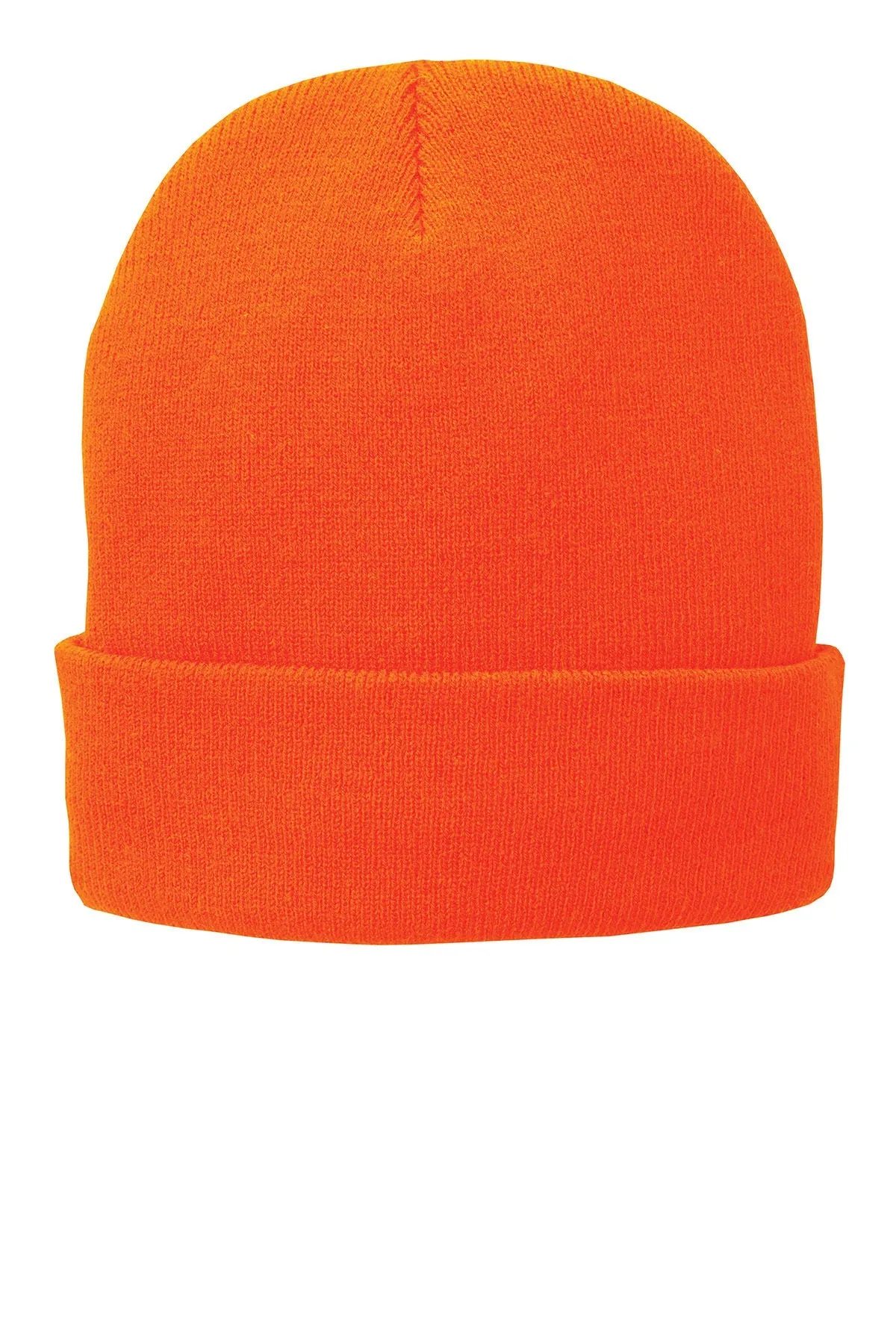 Port & Company Fleece Lined Branded Knit Caps, Orange