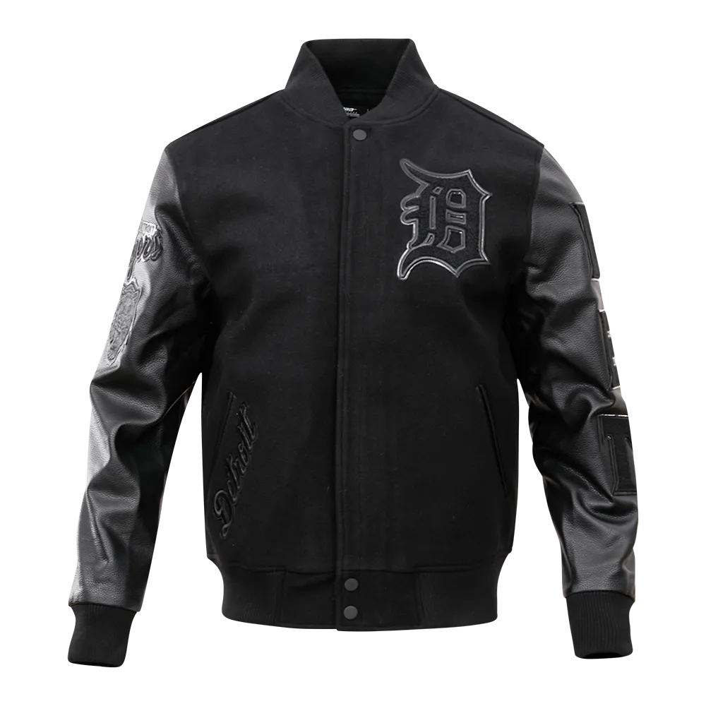 Pro Standard Detroit Tigers Varsity Jacket - Black on Black