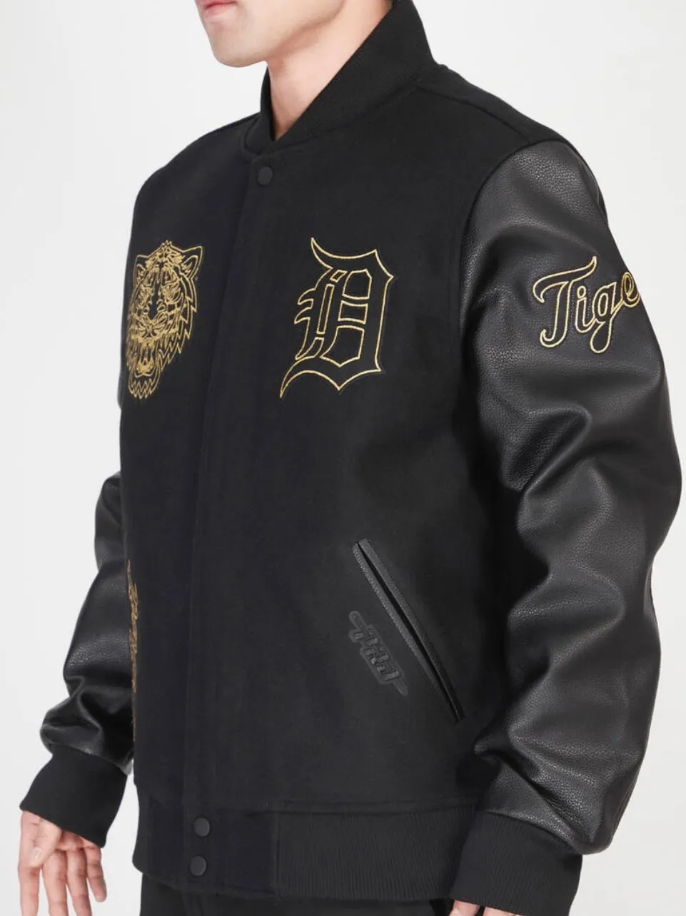 Pro Standard Detroit Tigers Varsity Jacket - Black on Gold