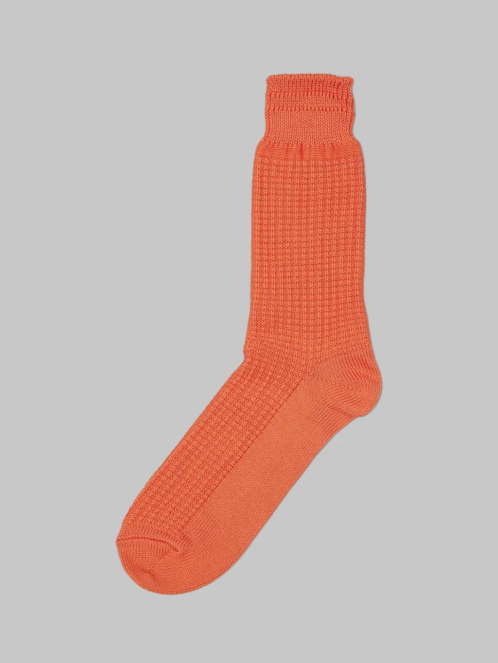 ROTOTO Cotton Waffle Crew Socks Light Orange