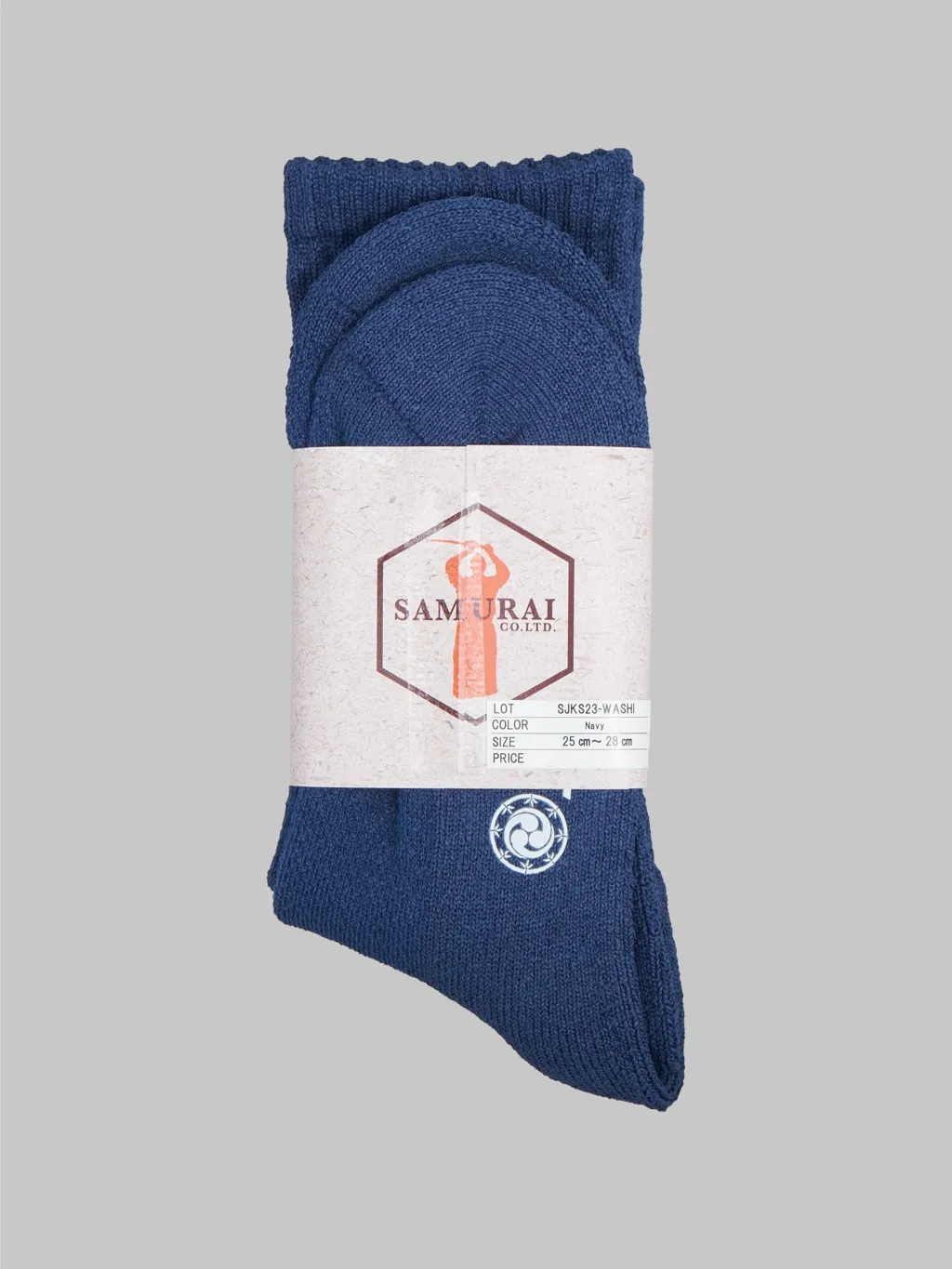 Samurai Jeans SJKS24 Japanese "Washi Paper" Socks Navy