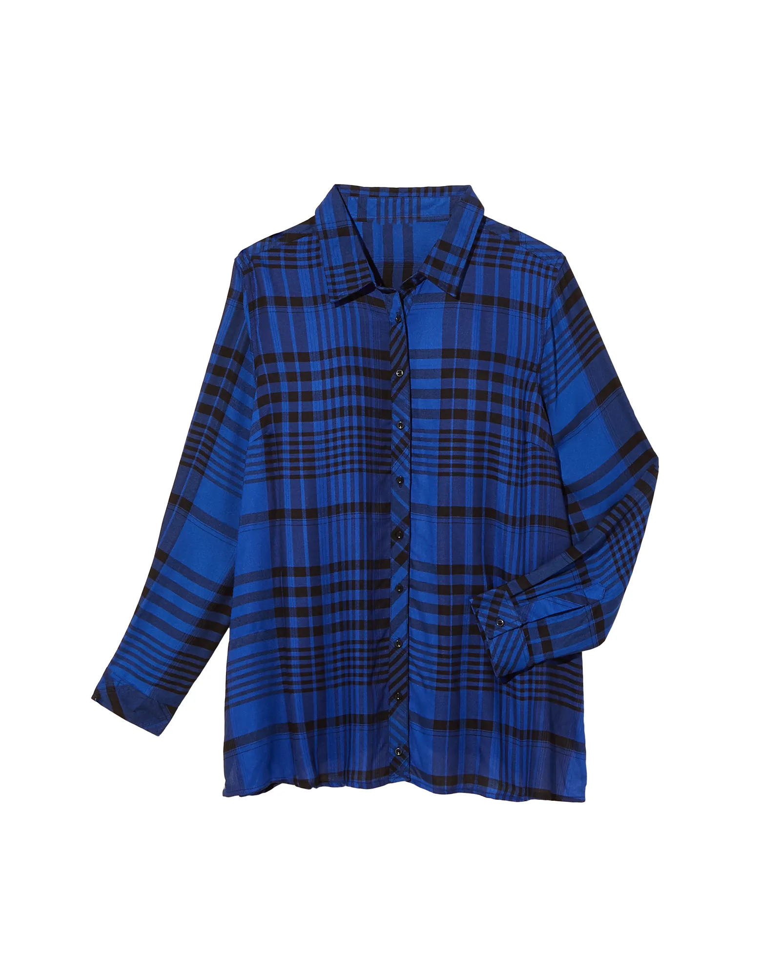 Tula Button Down Top | Royal Blue / Black