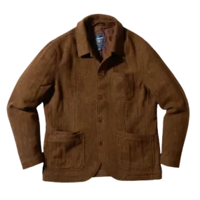 Tweed Industrial Jacket -Brown  Herringbone